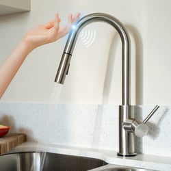 Picture of Dura Faucet DFNMK540SN Pull-Down Touch On/Off Kitchen Faucet Satin Nickel