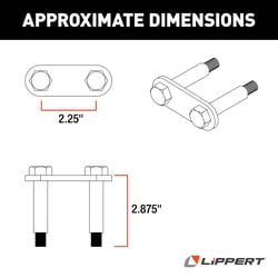 Picture of Lippert Components 125675 Standard 2.25 Inch Shackle Link Assembly for RV Trailer Suspension