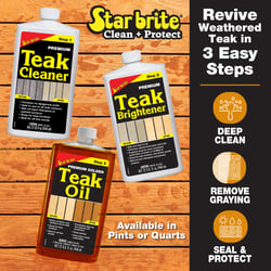 Picture of Star Brite 81202 Premium Teak Care Kit 3-Step Cleaner Brightener & Teak Oil Quart