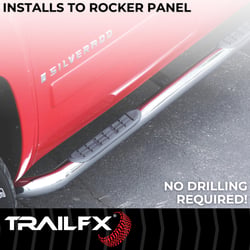 Picture of TrailFX A0068S 3-Inch Round Nerf Bars for 2024-2025 Toyota Tacoma Double Cab