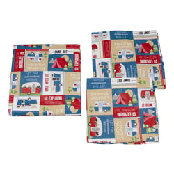 Picture of Lippert Components 2022107835 Vinyl Picnic Table Cover Set with Bench Covers - Camping Patchwork Green