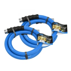 Picture of AG-Lite AL5806-2pk AG-Lite 100% Premium Rubber Water Lead In Hose, 5/8" X 6', 3/4" Male and Female GHT Fittings. 500 PSI Burst Rating. Includes Extra Washer and Bend Restrictor. 2 Pack