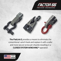 Factor 55 00080-06 FlatLink E Expert Recovery Shackle Mount Gray — image 2