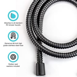 Picture of Dura Faucet DFSA200MB Shower Hose 60 Inch Stainless Steel Matte Black