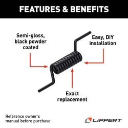Picture of Lippert Components 173067 Medium Duty Toy Hauler Ramp Door Spring Right Hand Coil Black