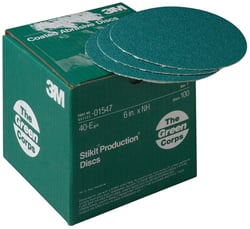 Picture of 3M 01547 Green Corps Stikit Production Disc 6 Inch 40 Grit 100 Pack