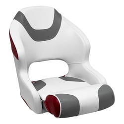 Picture of Wise Seating 33151774 Baja Series Bucket Seat with Flip-Up Bolster White Grey Red