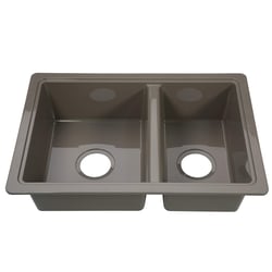 Picture of Lippert Components 808488 RV Double Bowl Kitchen Sink 25" x 17" Stainless Steel ABS