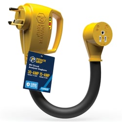 Picture of Camco 55461 Power Grip 30-Amp to 15-Amp RV Dogbone Adapter with Surge Protection 12 Inch