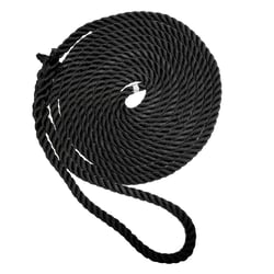 Picture of New England Ropes C6054-16-00035 Premium 3-Strand Nylon Dock Line 1/2" x 35' Black