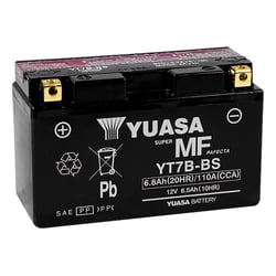 Picture of Yuasa Batteries YUAM62T7B YT7B-BS Maintenance Free AGM Battery 12V 6.8Ah