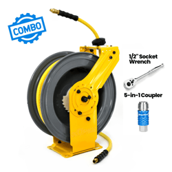 Picture of OilShield OSRHD38100-AIO Heavy-Duty Air Hose Reel 3/8" x 100' All-In-One Dual Arm