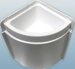 Picture of Specialty Recreation LSC11W 11" Corner Lavatory Sink White ABS
