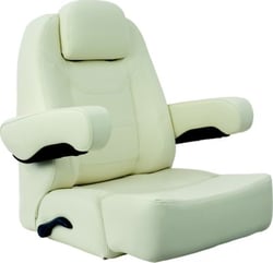 Picture of Springfield Marine 1042145-01 Charter Helm Low-Back Seat with Bolster Off-White