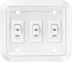 Picture of RV Designer S661 Triple Wall Plate Switch White 3.53" x 4" SPST On/Off