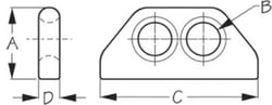 Picture of Sea-Dog Line 079720 Weldable Double Bow Eye 3-15/16 Inch Cast Aluminum