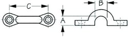 Picture of Sea-Dog Line 081271-1 Brass Pad Eye 3/8" x 1/2" x 1-5/8" #10 FH