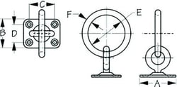 Picture of Sea-Dog Line 089513 Swivel Eye Plate with Ring 304 Stainless Steel