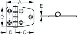 Picture of Sea-Dog Line 203510-1 Dampening Short Side Door Hinge with Teflon Pin