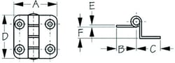 Picture of Sea-Dog Line 203590-1 Dampening Offset Butt Hinge 1-1/2" x 1-1/2" Stainless Steel