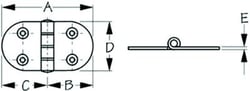 Picture of Sea-Dog Line 203700-1 Dampening Round Side Door Hinge - Short