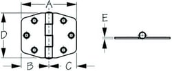 Picture of Sea-Dog Line 203801-1 Dampening Heavy-Duty Hinge with Teflon Pin