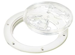 Picture of Sea-Dog Line 337161-1 Screw-Out Deck Plate 6-1/2 Inch White with Clear Cover