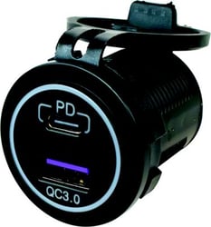 Picture of Sea-Dog Line 426510-1 USB 3.0 & USB-C Dual Power Socket without Light