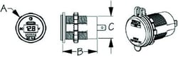 Picture of Sea-Dog Line 426511-1 Dual USB Power Socket with Voltmeter - USB 3.0 & USB-C