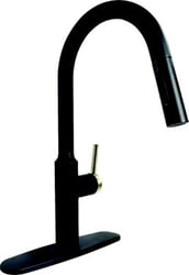 Picture of Valterra PF231780 8" Slimline Pull Down Kitchen Faucet Matte Black with Gold Handle