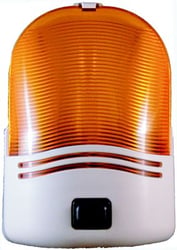 Picture of Fasteners Unlimited CMD00730SAP Omega Surface Mount Porch Light with Switch Amber Lens