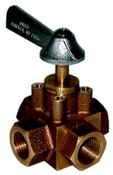 Picture of Groco FV-475-X Bronze 4-Port Tank Selector Valve 3/4 Inch