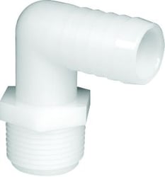 Picture of Brass Fittings EL3858 Nylon Hose Barb Elbow 90 Degree White