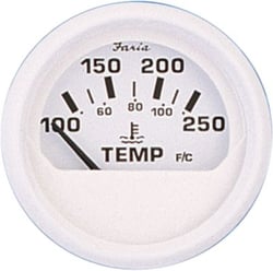 Picture of Faria Instruments F13110 Dress White 2" Water Temperature Gauge 100-250°F