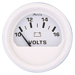 Picture of Faria Instruments F13120 Dress White 2" Voltmeter Gauge 10-16 VDC