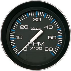 Picture of Faria Instruments F33004 Coral 4" Tachometer 6000 RPM Gas Inboard I/O Black