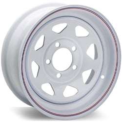 Picture of Americana Tire & Wheel 20352NDX 14x5.5 Steel Spoke Trailer Wheel White with Stripes