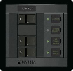 Picture of Blue Sea Systems 1214BSS Panel 360 AC Circuit Breaker Panel 120V 30A 2-Position with Main