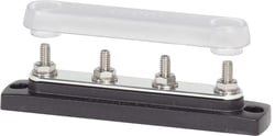 Picture of Blue Sea Systems 2307BSS Common Busbar 4-Stud 1/4" Terminal Block with Cover