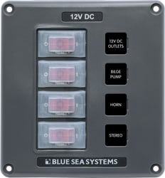 Picture of Blue Sea Systems 4320BSS Water-Resistant 4-Position Circuit Breaker Switch Panel