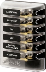 Picture of Blue Sea Systems 5018-BSS AGC Fuse Block 6 Circuit with Cover