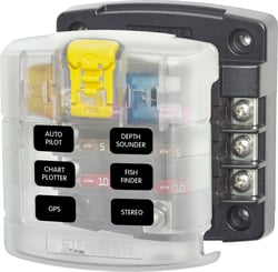 Picture of Blue Sea Systems 5028BSS ST Blade Fuse Block 6 Circuit ATO/ATC with Cover