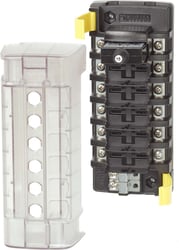 Picture of Blue Sea Systems 5050BSS 6-Circuit Push Button Breaker Block 32V DC