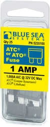 Picture of Blue Sea Systems 5235100-BSS ATO/ATC Blade Fuse 1 Amp 32V DC 25-Pack