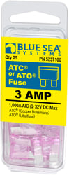 Picture of Blue Sea Systems 5237100-BSS ATO/ATC Blade Fuse 3 Amp 32V DC 25-Pack