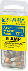 Picture of Blue Sea Systems 5239100-BSS ATO/ATC Blade Fuse 5 Amp 25-Pack