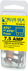 Picture of Blue Sea Systems 5240100-BSS ATO/ATC Blade Fuse 7.5 Amp 25-Pack