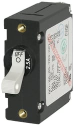 Picture of Blue Sea Systems 7197BSS Single Pole Circuit Breaker 2.5A Toggle White