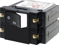 Picture of Blue Sea Systems 7574BSS A-Series Double Pole Circuit Breaker 30A Rocker Switch