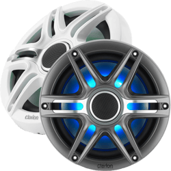 Picture of Clarion 010-03049-00 CMSP-771RGB-SWG 7.7-Inch Marine Coaxial Speakers with RGB LED